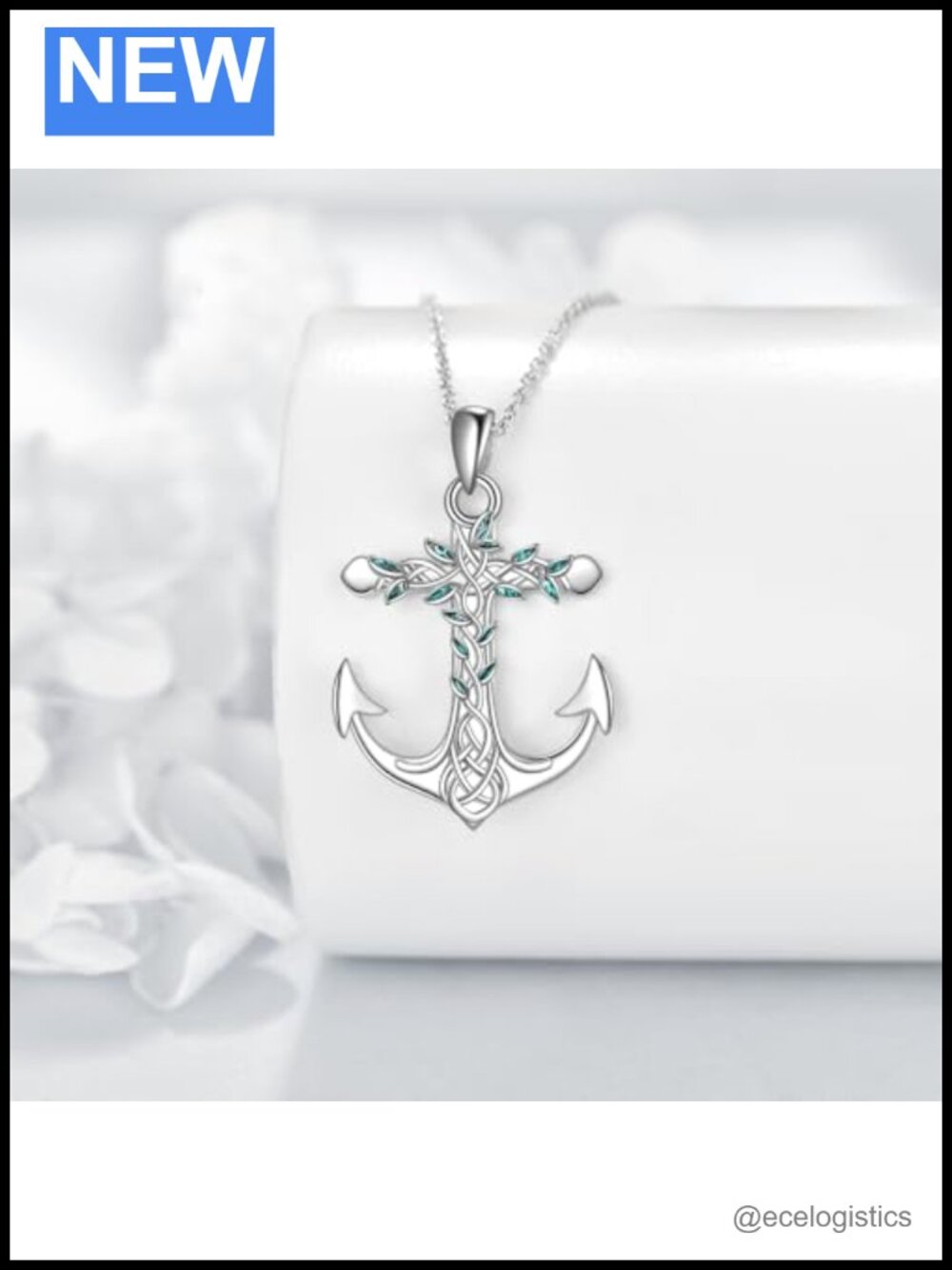 Sterling Silver Anchor Necklace Nautical Sailor Pendant Necklace for Women - Picture 3 of 6